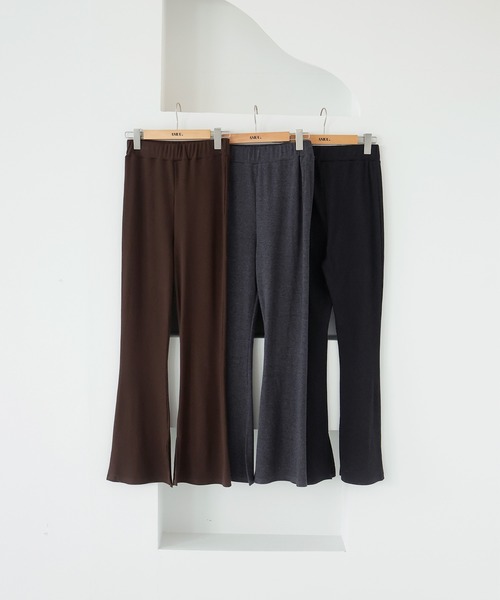 AMUU. PRECIEUSE(アムープレシューズ)の「カットリブイージーフレアパンツ(その他パンツ・レディース・ブラウン/チャコールグレー/ブラック・FREE)」の21枚目の写真