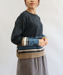 綿麻マルチボーダーニット