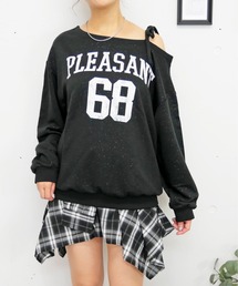 ラメワンショルトレーナー