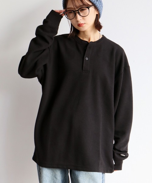DISCUS(ディスカス)の「【DISCUS/ディスカス】ワッフル サーマル ヘンリーネック ロングスリーブTシャツ(Tシャツ/カットソー・メンズ・クリーム/ネイビー/ダークグリーン/ブラック・L/XL/M)」の1枚目の写真