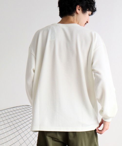 DISCUS(ディスカス)の「【DISCUS/ディスカス】ワッフル サーマル ヘンリーネック ロングスリーブTシャツ(Tシャツ/カットソー・メンズ・クリーム/ネイビー/ダークグリーン/ブラック・L/XL/M)」の13枚目の写真