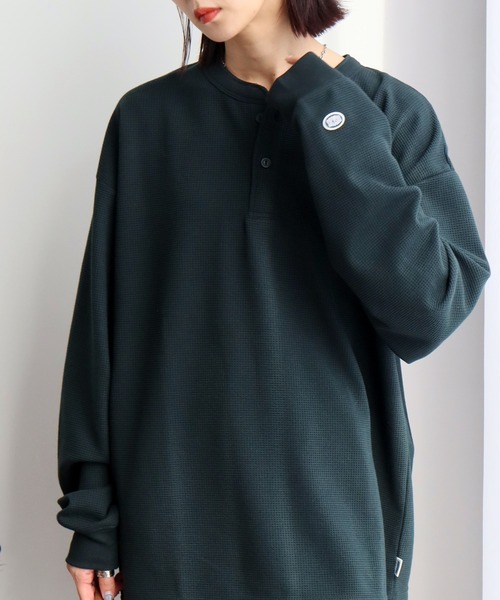DISCUS(ディスカス)の「【DISCUS/ディスカス】ワッフル サーマル ヘンリーネック ロングスリーブTシャツ(Tシャツ/カットソー・メンズ・クリーム/ネイビー/ダークグリーン/ブラック・L/XL/M)」の17枚目の写真