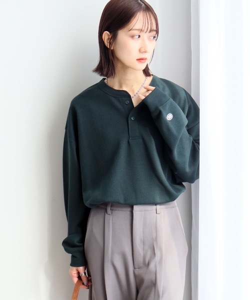 DISCUS(ディスカス)の「【DISCUS/ディスカス】ワッフル サーマル ヘンリーネック ロングスリーブTシャツ(Tシャツ/カットソー・メンズ・クリーム/ネイビー/ダークグリーン/ブラック・L/XL/M)」の15枚目の写真