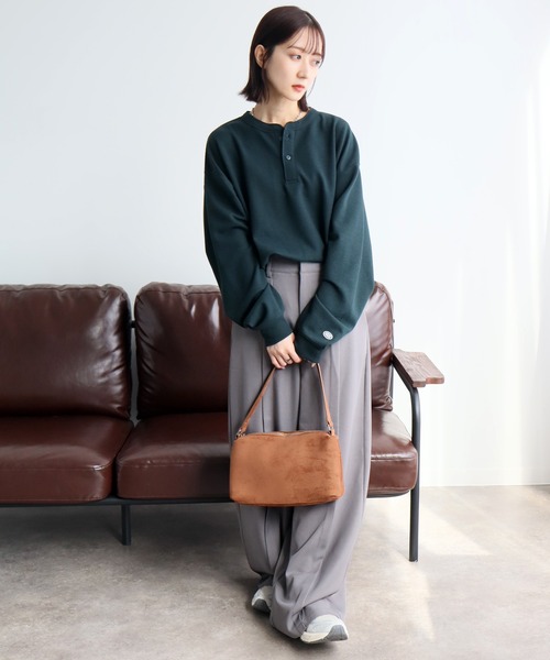 DISCUS(ディスカス)の「【DISCUS/ディスカス】ワッフル サーマル ヘンリーネック ロングスリーブTシャツ(Tシャツ/カットソー・メンズ・クリーム/ネイビー/ダークグリーン/ブラック・L/XL/M)」の20枚目の写真