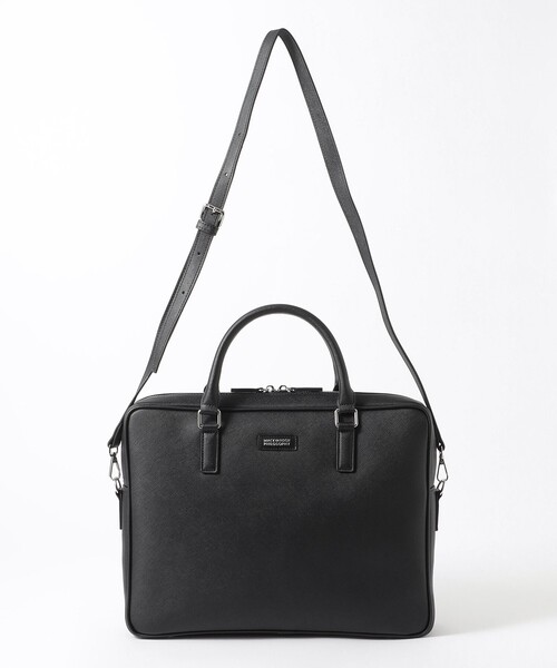 MACKINTOSH PHILOSOPHY(マッキントッシュ フィロソフィー)の「シンセティックシュリンクレザー ブリーフケース(ビジネスバッグ・メンズ・ブラック/ダークネイビー・FREE)」の4枚目の写真