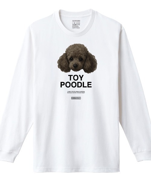 Moftique（モフティック）の「Moftique（モフティック） 長袖Tシャツ トイプードル 犬 ドッグ ペット アニマル プリント 袖リブ ロンT トップス メンズ ユニセックス（Tシャツ/カットソー・メンズ・ホワイト/ブラック・M/XL/L）」の2枚目の写真