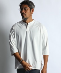 「AIR FLEX」3/4 SLEEVE HENLEY NECK TEE:機能素材 「エアフレックス」7分袖 ヘンリーネック Tシャツ / ストレッチ / 軽量 / ナイロンプレーティング