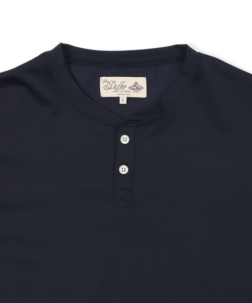 The DUFFER of ST.GEORGE(ザダファーオブセントジョージ)の「「AIR FLEX」3/4 SLEEVE HENLEY NECK TEE:機能素材 「エアフレックス」7分袖 ヘンリーネック Tシャツ / ストレッチ / 軽量 / ナイロンプレーティング(Tシャツ/カットソー・メンズ・ホワイト/ネイビー/ブルーグレー・LARGE/X-LARGE/SMALL/MEDIUM)」の15枚目の写真
