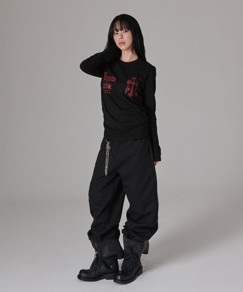 ESCAPEFROM（エスケープフロム）の「ワイドコットンパンツブラック（その他パンツ・レディース・その他・MEDIUM/SMALL/LARGE）」の4枚目の写真