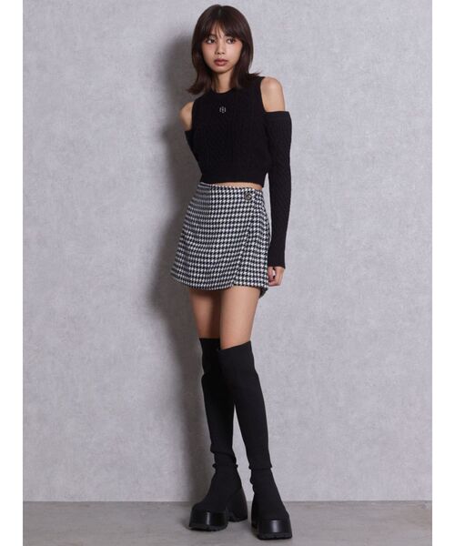 GYDA（ジェイダ）の「ハイウエストラップキュロットショートパンツ（スカート・レディース・ブラック/その他1・FREE）」の6枚目の写真