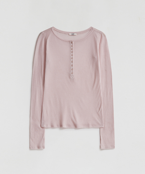 LMOOD WOMEN(エルムード ウーマン)の「JANE リブシアーTシャツ ペールピンク(Tシャツ/カットソー・レディース・その他・36/38)」の2枚目の写真
