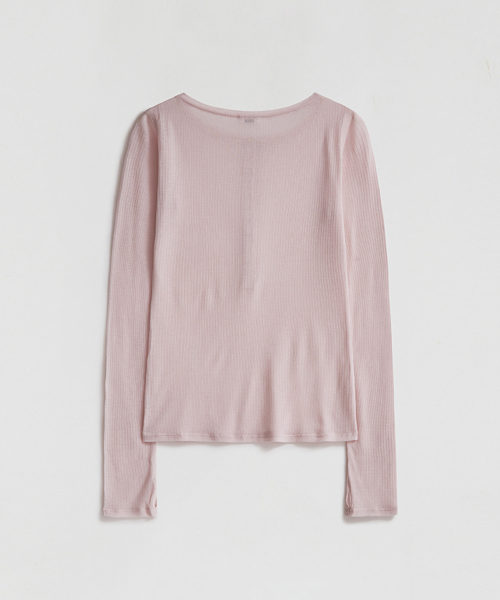 LMOOD WOMEN(エルムード ウーマン)の「JANE リブシアーTシャツ ペールピンク(Tシャツ/カットソー・レディース・その他・36/38)」の3枚目の写真