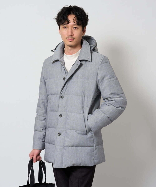 a.v.v(アーヴェヴェ)の「2WAY ヘリンボーンダウンコート(ダウンジャケット/コート・メンズ・ブラック/グレー・52/50/48/46)」の9枚目の写真
