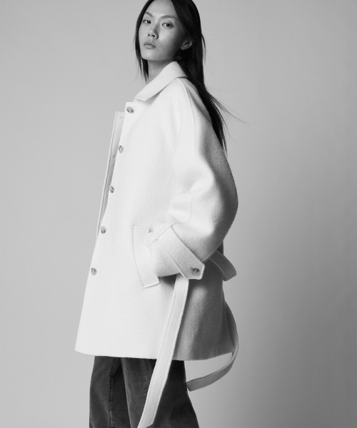 PLAC WOMEN(プレイス・ウィメン)の「ウール ハーフコート アイボリー(チェスターコート・レディース・アイボリー・SMALL/MEDIUM)」の3枚目の写真