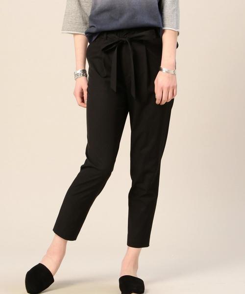 BEAUTY&YOUTH UNITED ARROWS(ビューティーアンドユースユナイテッドアローズ)の「BY キュプラコットンタックリボンテーパードパンツ ◆(その他パンツ・レディース・ブラック/ベージュ/オリーブ・SMALL/MEDIUM)」の2枚目の写真