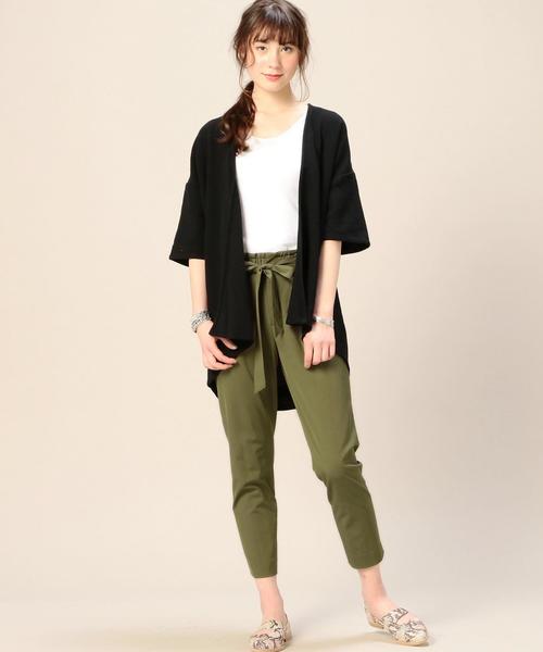 BEAUTY&YOUTH UNITED ARROWS(ビューティーアンドユースユナイテッドアローズ)の「BY キュプラコットンタックリボンテーパードパンツ ◆(その他パンツ・レディース・ブラック/ベージュ/オリーブ・SMALL/MEDIUM)」の12枚目の写真