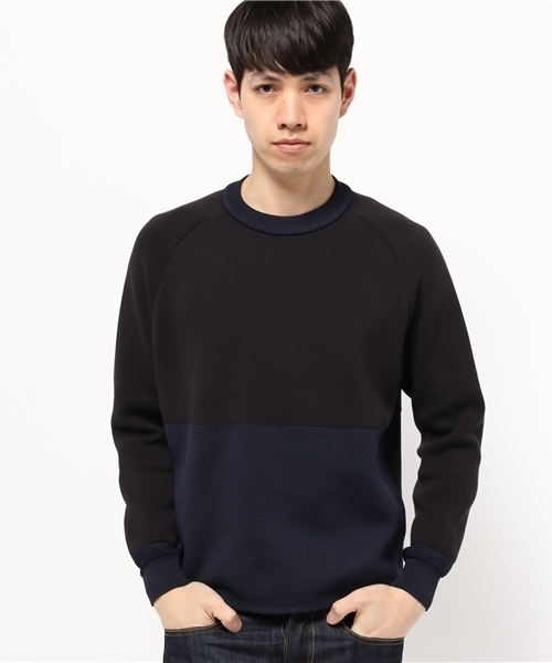 WRAPINKNOT（ラッピンノット）の「バイカラー スウェット ニット（スウェット・メンズ・ブルー/ブラック/ホワイト・3/2）」の3枚目の写真