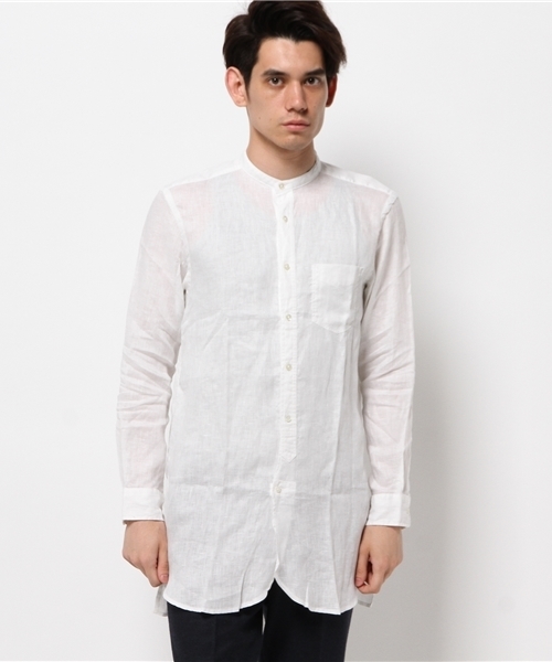 URBAN RESEARCH(アーバンリサーチ)の「UR リネンバンドロングカラーシャツ(シャツ/ブラウス・メンズ・ネイビー/ホワイト・MEDIUM/LARGE)」の10枚目の写真