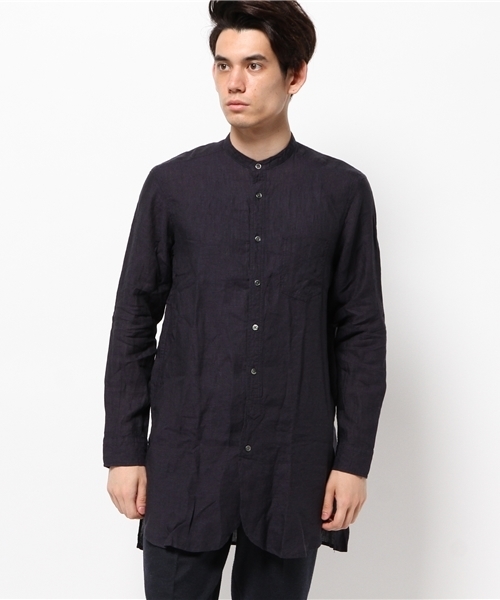 URBAN RESEARCH(アーバンリサーチ)の「UR リネンバンドロングカラーシャツ(シャツ/ブラウス・メンズ・ネイビー/ホワイト・MEDIUM/LARGE)」の11枚目の写真