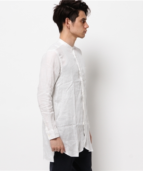 URBAN RESEARCH(アーバンリサーチ)の「UR リネンバンドロングカラーシャツ(シャツ/ブラウス・メンズ・ネイビー/ホワイト・MEDIUM/LARGE)」の3枚目の写真