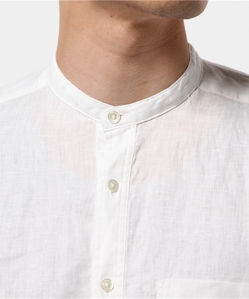 URBAN RESEARCH(アーバンリサーチ)の「UR リネンバンドロングカラーシャツ(シャツ/ブラウス・メンズ・ネイビー/ホワイト・MEDIUM/LARGE)」の5枚目の写真