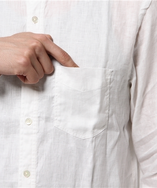 URBAN RESEARCH(アーバンリサーチ)の「UR リネンバンドロングカラーシャツ(シャツ/ブラウス・メンズ・ネイビー/ホワイト・MEDIUM/LARGE)」の7枚目の写真