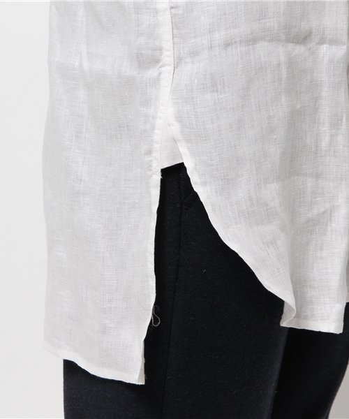 URBAN RESEARCH(アーバンリサーチ)の「UR リネンバンドロングカラーシャツ(シャツ/ブラウス・メンズ・ネイビー/ホワイト・MEDIUM/LARGE)」の8枚目の写真