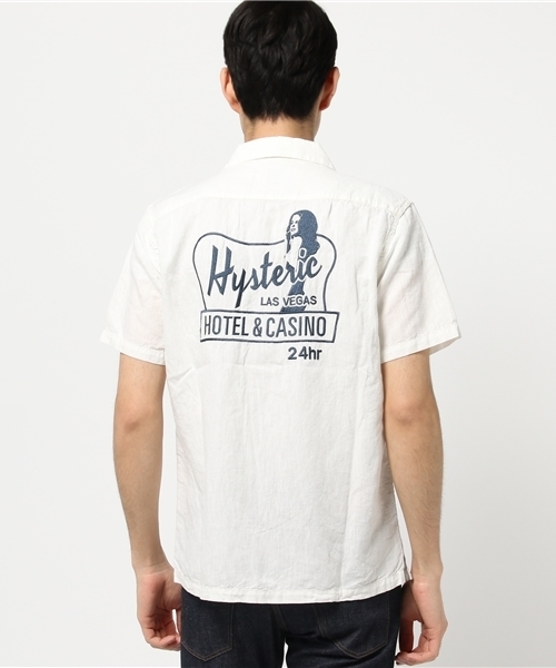 HYSTERIC GLAMOUR（ヒステリックグラマー）の「LAS VEGAS刺繍 半袖オープンカラーSH（シャツ/ブラウス・メンズ・ホワイト/インディゴブルー/ブラック・LARGE/MEDIUM/SMALL）」の20枚目の写真