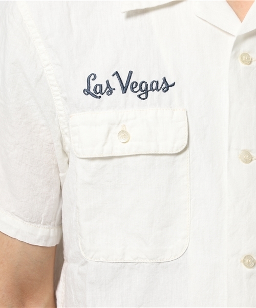 HYSTERIC GLAMOUR（ヒステリックグラマー）の「LAS VEGAS刺繍 半袖オープンカラーSH（シャツ/ブラウス・メンズ・ホワイト/インディゴブルー/ブラック・LARGE/MEDIUM/SMALL）」の14枚目の写真