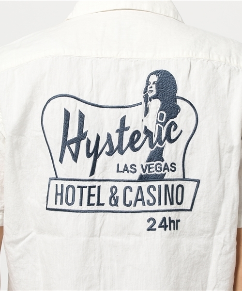 HYSTERIC GLAMOUR（ヒステリックグラマー）の「LAS VEGAS刺繍 半袖オープンカラーSH（シャツ/ブラウス・メンズ・ホワイト/インディゴブルー/ブラック・LARGE/MEDIUM/SMALL）」の16枚目の写真