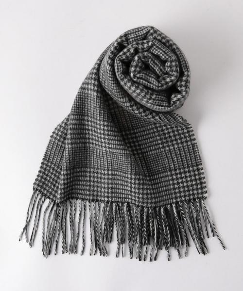 UNITED ARROWS(ユナイテッドアローズ)の「UA カシミヤ グレンチェック マフラー(マフラー・メンズ・ブラック・FREE)」の1枚目の写真