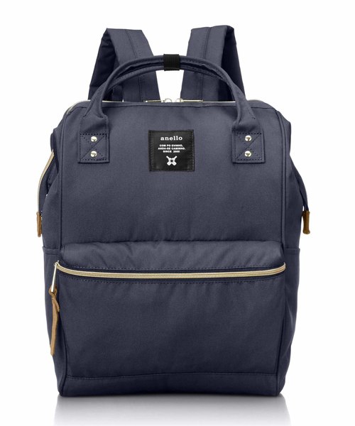 PLAIN CLOTHING(プレーンクロージング)の「anello アネロ スクエア 口金 バックパック レギュラーサイズ(バックパック/リュック・レディース・ブラック/ネイビー・FREE)」の1枚目の写真