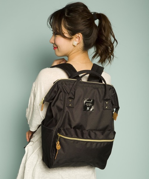 PLAIN CLOTHING(プレーンクロージング)の「anello アネロ スクエア 口金 バックパック レギュラーサイズ(バックパック/リュック・レディース・ブラック/ネイビー・FREE)」の19枚目の写真