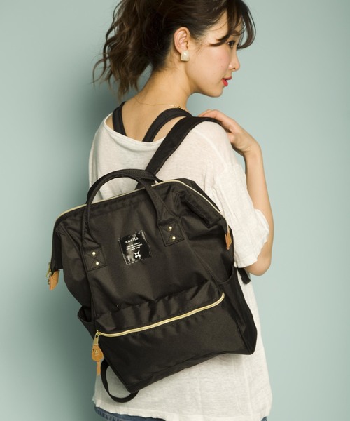 PLAIN CLOTHING(プレーンクロージング)の「anello アネロ スクエア 口金 バックパック レギュラーサイズ(バックパック/リュック・レディース・ブラック/ネイビー・FREE)」の22枚目の写真