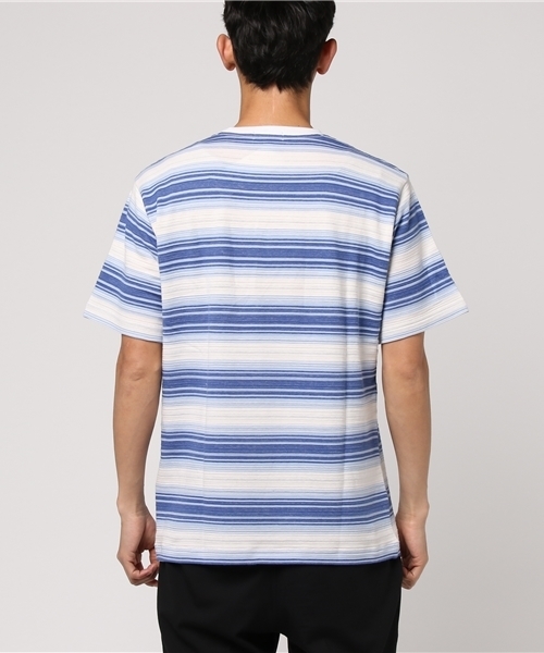 McGREGOR（マックレガー）の「グラデーションボーダーTシャツ（Tシャツ/カットソー・メンズ・ネイビー/ワインレッド・M/L/LL）」の4枚目の写真