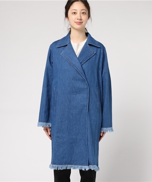 PUNYUS（プニュズ）の「デニムコート（デニムジャケット・レディース・ダークインディゴブルー/インディゴブルー・2/3/4/1）」の12枚目の写真