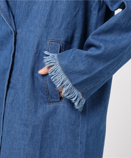 PUNYUS（プニュズ）の「デニムコート（デニムジャケット・レディース・ダークインディゴブルー/インディゴブルー・2/3/4/1）」の7枚目の写真
