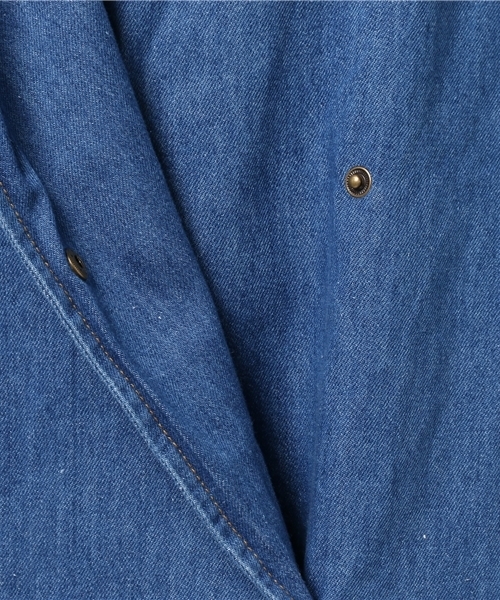 PUNYUS（プニュズ）の「デニムコート（デニムジャケット・レディース・ダークインディゴブルー/インディゴブルー・2/3/4/1）」の5枚目の写真