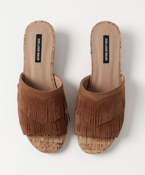 NATURAL BEAUTY BASIC（ナチュラルビューティーベーシック）の「ダブルフリンジミュール（サンダル・レディース・ベージュ系その他/カーキ・LARGE/MEDIUM/SMALL）」の6枚目の写真