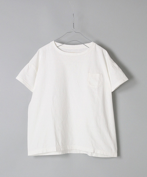 OMNIGOD（オムニゴッド）の「[OMNIGOD / オムニゴッド]　ラフィー天竺半袖マニッシュポケットＴシャツ（Tシャツ/カットソー・レディース・ネイビー/イエロー/ホワイト/ライトグリーン/サーモンピンク/ライトベージュ/サックスブルー・2）」の2枚目の写真