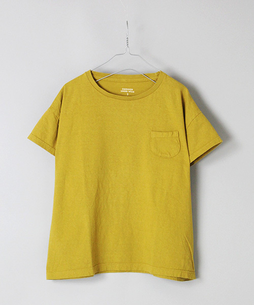 OMNIGOD（オムニゴッド）の「[OMNIGOD / オムニゴッド]　ラフィー天竺半袖マニッシュポケットＴシャツ（Tシャツ/カットソー・レディース・ネイビー/イエロー/ホワイト/ライトグリーン/サーモンピンク/ライトベージュ/サックスブルー・2）」の6枚目の写真