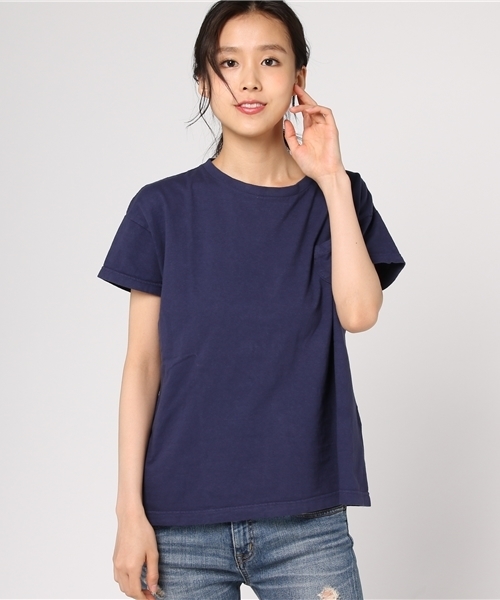 OMNIGOD（オムニゴッド）の「[OMNIGOD / オムニゴッド]　ラフィー天竺半袖マニッシュポケットＴシャツ（Tシャツ/カットソー・レディース・ネイビー/イエロー/ホワイト/ライトグリーン/サーモンピンク/ライトベージュ/サックスブルー・2）」の17枚目の写真