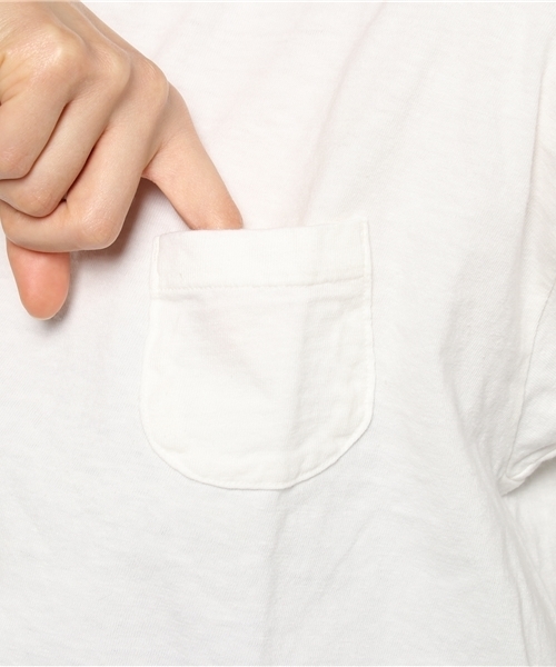 OMNIGOD（オムニゴッド）の「[OMNIGOD / オムニゴッド]　ラフィー天竺半袖マニッシュポケットＴシャツ（Tシャツ/カットソー・レディース・ネイビー/イエロー/ホワイト/ライトグリーン/サーモンピンク/ライトベージュ/サックスブルー・2）」の13枚目の写真