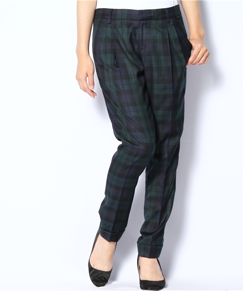 Jewel Changes(ジュエルチェンジズ)の「JCT R/PE チェック 2タックパンツ(その他パンツ・レディース・ネイビー/パープル・36/38)」の2枚目の写真