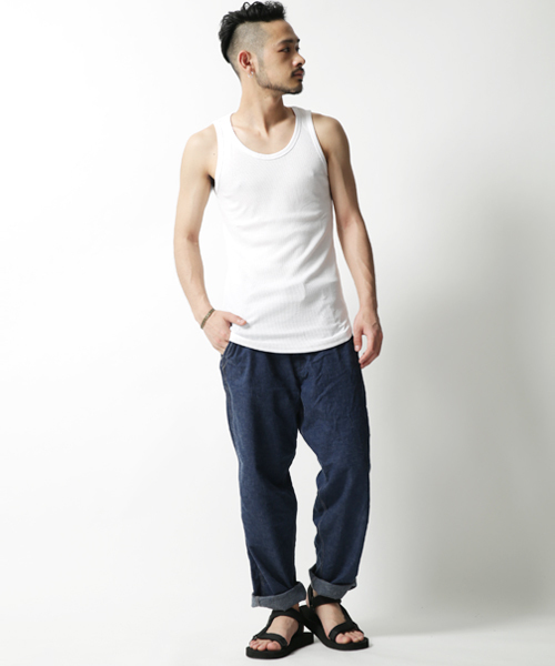 Rocky Monroe(ロッキーモンロー)の「テレコロングタンクトップ(タンクトップ・メンズ・オフホワイト/グレー/ブラック・XL/M/L)」の4枚目の写真