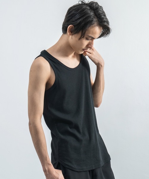 Rocky Monroe(ロッキーモンロー)の「テレコロングタンクトップ(タンクトップ・メンズ・オフホワイト/グレー/ブラック・XL/M/L)」の1枚目の写真