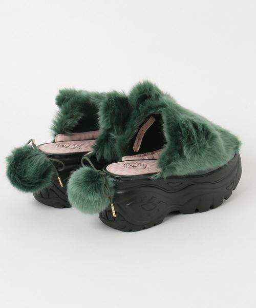 YOSUKE（ヨースケ）の「「YOSUKE/ヨースケ」厚底ふわふわウサギサンダル（サンダル・レディース・ブラック/アイボリー/ピンク/グレー/イエロー/グリーン・24.5/24/22.5/23/23.5）」の7枚目の写真