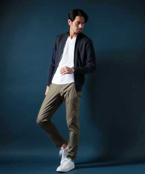 MICHEL KLEIN HOMME (ミッシェルクランオム)の「ニットブルゾン(AIR)(カーディガン/ボレロ・メンズ・ホワイト/ネイビー・MEDIUM/LARGE/X-LARGE)」の5枚目の写真