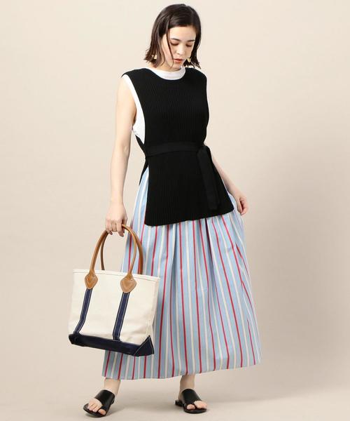 L.L.Bean（エルエルビーン）の「＜L.L.BEAN＞レザーハンドル トートバッグ Ψ（トートバッグ・レディース・ネイビー/レッド・FREE）」の10枚目の写真