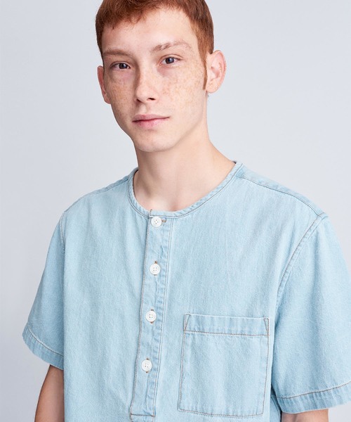 Saturdays NYC（サタデーズ ニューヨークシティ ）の「Dimitri Washed Denim（シャツ/ブラウス・メンズ・ベージュ/ピンク/ブルー系その他・M/S/X-SMALL/L）」の9枚目の写真